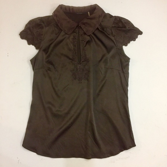 Elie Tahari Tops - Stretch Silk Satin Puff sleeve Top